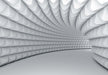 Modern 3D Geometric Wallpaper Mural – White Stereoscopic Design for Futuristic Living & Bedrooms