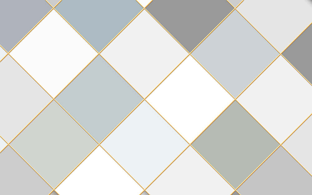 Morandi diamond grid wallpaper mural | Gilded lines