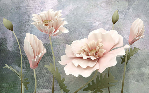 Morandi Flower Wallpaper Mural | Pink Flower Bedroom Wallpaper