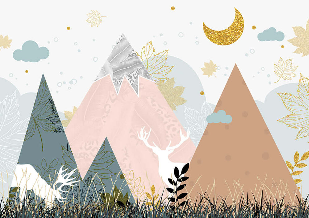 Mountain elk wallpaper mural | Children's room mural
