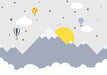 Mountain hot air balloon children's wallpaper | Children's room