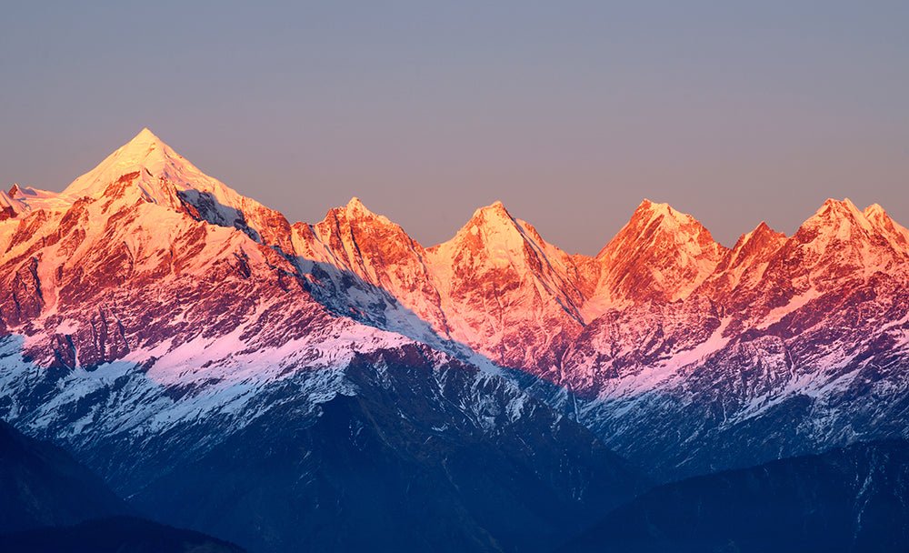Mountain Sunrise Wallpaper Mural | Cold Rock - Carving wallpaper