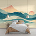 Mountain wallpaper mural | The undulating form of mountains - Carving wallpaper