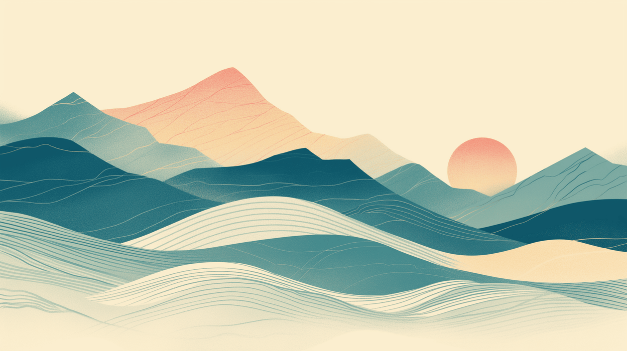 Mountain wallpaper mural | The undulating form of mountains - Carving wallpaper