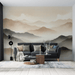 Mountain wallpaper with texture effect on neutral tones in horizontal direction - Carving wallpaper