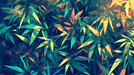Multi colored leaf wallpaper mural | Rainforest - Carving wallpaper