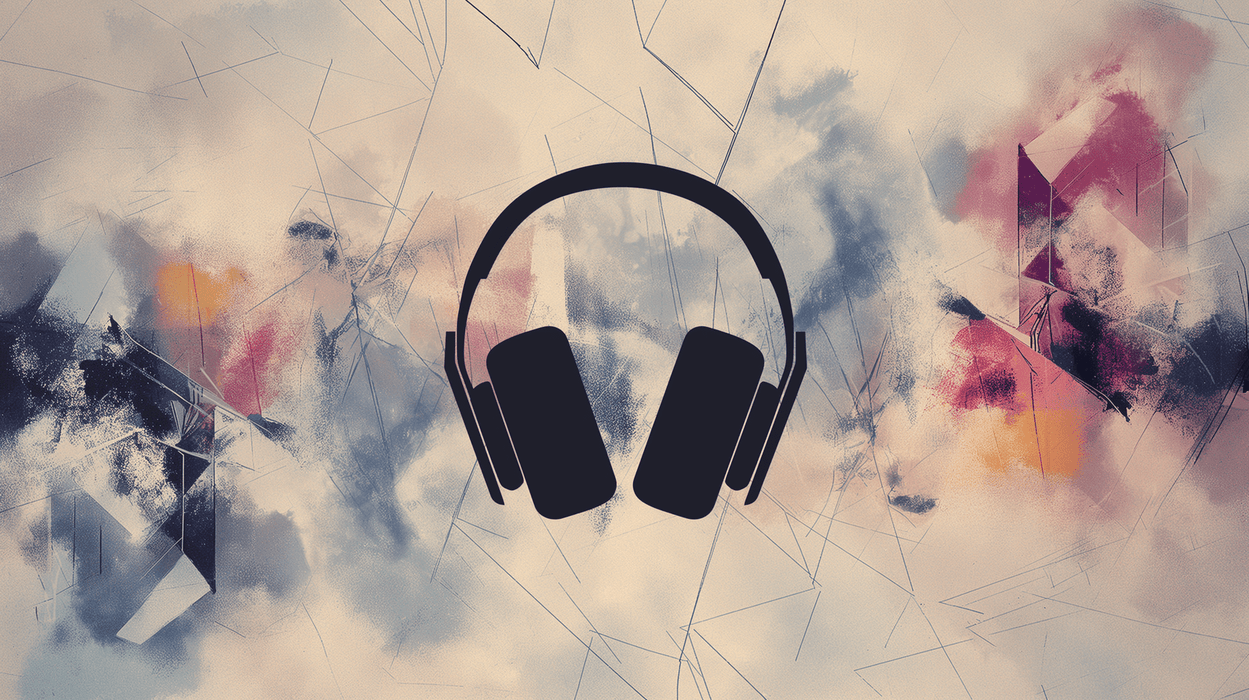 Music themed wallpaper mural | trendy headphones - Carving wallpaper