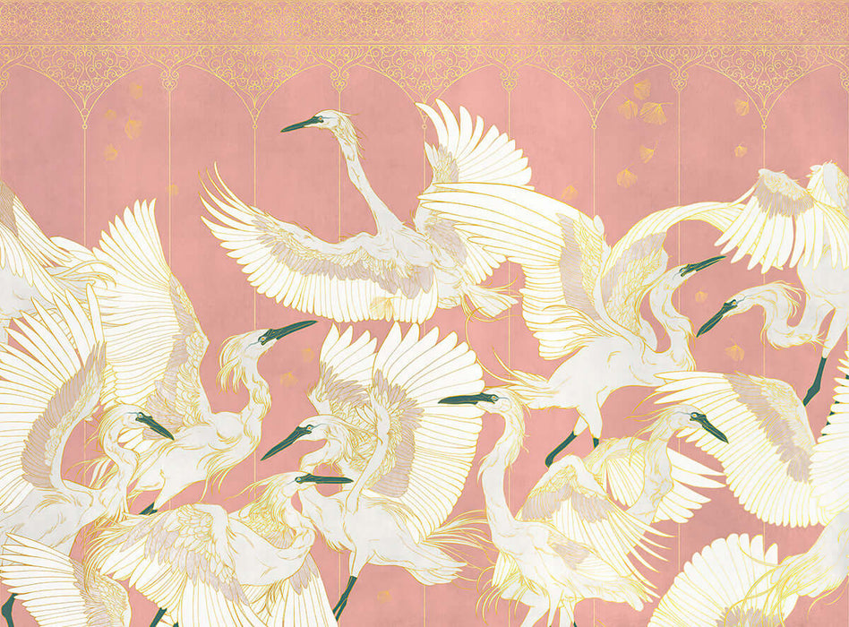 New Chinese Crane Wallpaper | China-Chic Art Mural