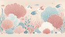 Ocean Wallpaper Mural | Coral Fish School - Carving wallpaper