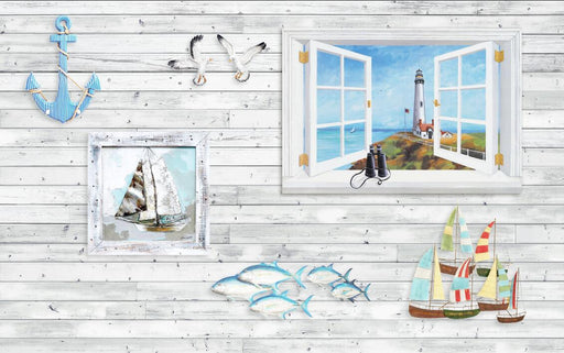 Ocean wallpaper mural | Creating a fresh nautical style space - Carving wallpaper