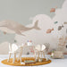 Ocean Wallpaper Mural | Whale Pink - Carving wallpaper