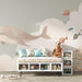 Ocean Wallpaper Mural | Whale Pink - Carving wallpaper