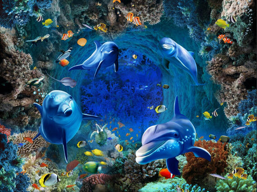 Ocean Wallpaper Murals | Ocean Charm and Dreamy Colors - Carving wallpaper