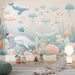 Ocean Wallpaper Murals | Underwater Animals and Plants with Soft Tones - Carving wallpaper