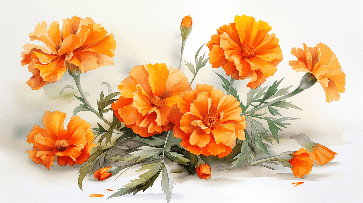 Sunlit Orange Blossom Wallpaper | Vibrant Watercolor Floral Mural for Joyful Interiors