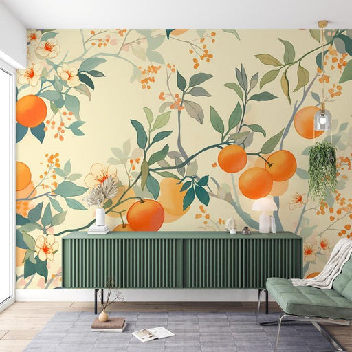 Orange Wallpaper Mural | Orange Tree Harvest - Carving wallpaper