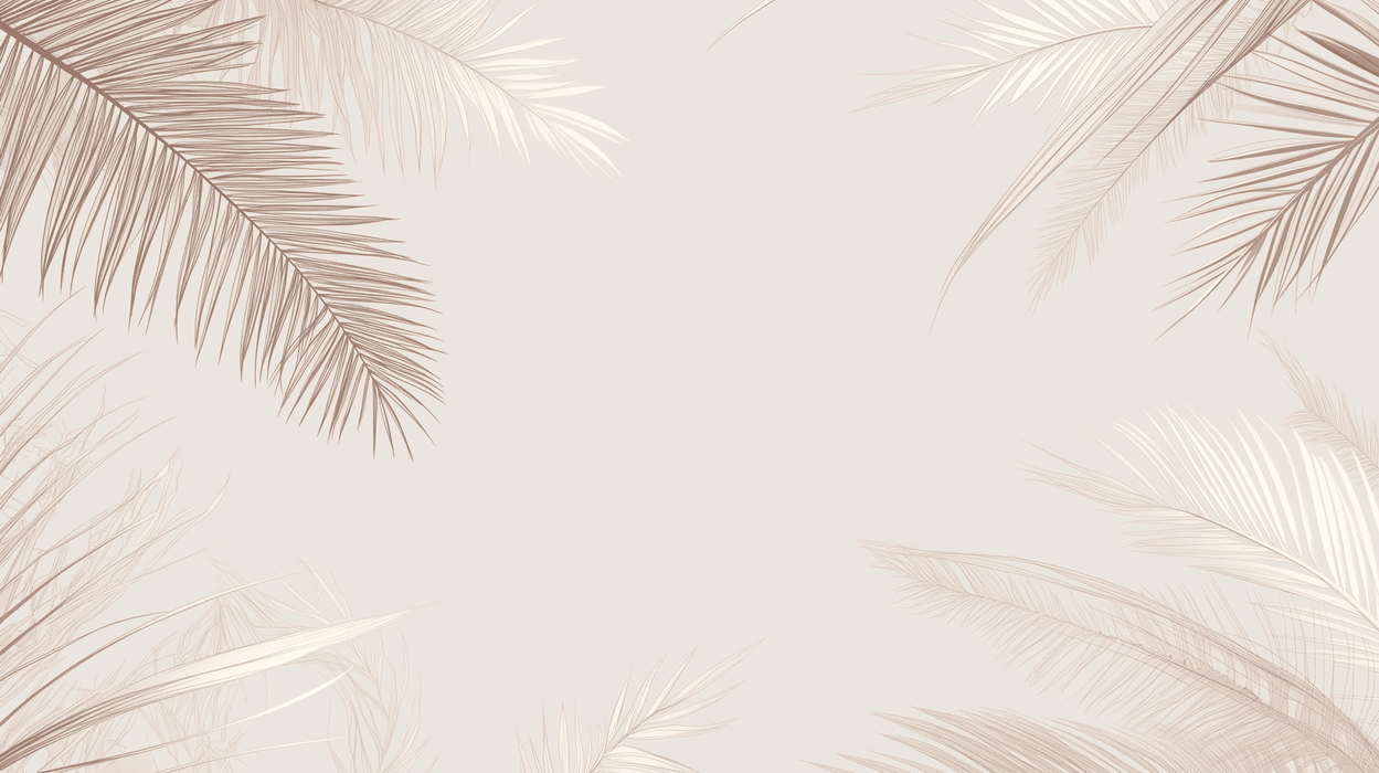 Palm leaf wallpaper mural | Light brown - Carving wallpaper