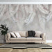 Palm Leaf Wallpaper Mural | Light Grey & White Botanical Décor | Scandinavian & Modern Design