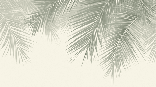 Palm leaf wallpaper mural | Fresh decorative wall in living room and bedroom
