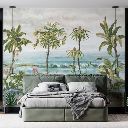 Palm Tree Wallpaper Mural | Seaside - Carving wallpaper
