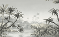 Palm tree wallpaper with exotic panoramic views - Carving wallpaper