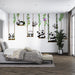 Panda vine wallpaper mural | cute cute full of childlike atmosphere - Carving wallpaper