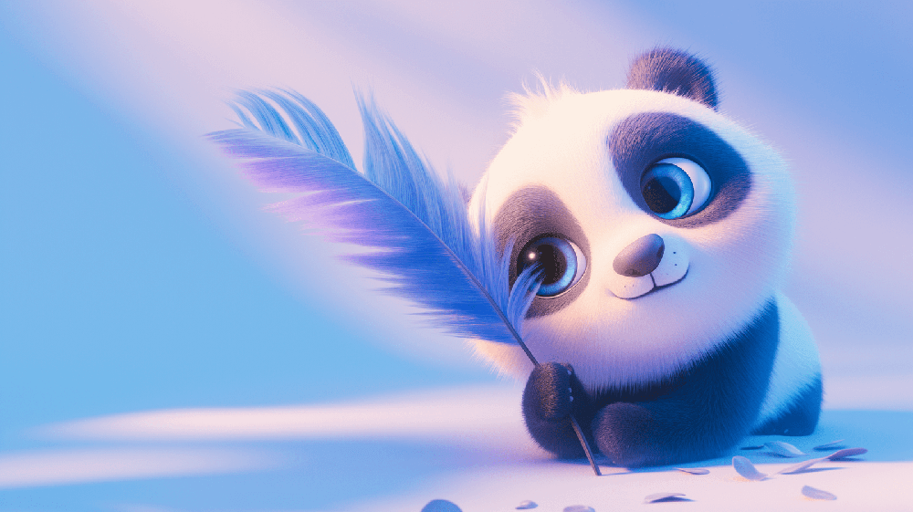 Panda Wallpaper Mural | Children's Room Decorative Wall - Soft and Cute Panda Dream in soothing hues for kids' rooms