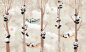 Panda Wallpaper Mural | Cute Panda Playing in the Forest - Carving wallpaper