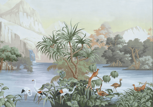 Panoramic tropical wallpaper | Exotic atmosphere - Carving wallpaper