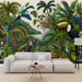 Parrot Wallpaper Mural | toucans, monkeys, and parrots in tropical jungles - Carving wallpaper