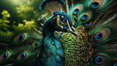 Peacock Feather Wallpaper Mural | Light Luxury Decorative Wall in Living Room and Bedroom