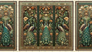 Peacock Flower Wallpaper Mural | Multi link Decoration - Carving wallpaper