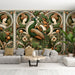 Peacock Wallpaper Mural | Peacock and Characters - Carving wallpaper