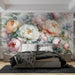 Peony Wallpaper Mural | Large Flowers on Watercolor Background - Carving wallpaper