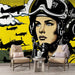 Pilot Wallpaper Mural | Plane in Clouds - Carving wallpaper
