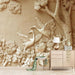 Pine Crane Flower Wallpaper Mural | beige relief style - Carving wallpaper