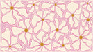 Pink floral wallpaper mural | Geometric flowers - Carving wallpaper