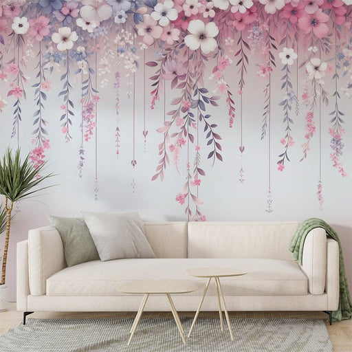 Pink Flower Wallpaper Mural | The Difference between Purple, Pink, and White Flowers - Carving wallpaper
