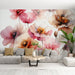 Pink flower wallpaper mural | Watercolor mixed with pink - Carving wallpaper