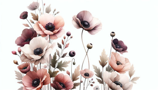 Pink Mural Wallpaper | Pink and White Retro Flowers - Carving wallpaper