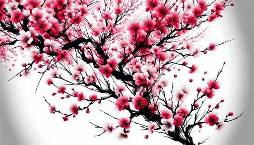 Pink Plum Blossom Wallpaper Mural | Chinese Flowers - Carving wallpaper