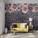 Pink purple rose wallpaper mural | romantic flower curtain elegant dream - Carving wallpaper