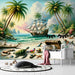 Pirate Wallpaper Mural | Turtles and Stranded Treasures - Carving wallpaper