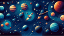 Planets and Rockets in Space Wallpaper Cartoon - Carving wallpaper