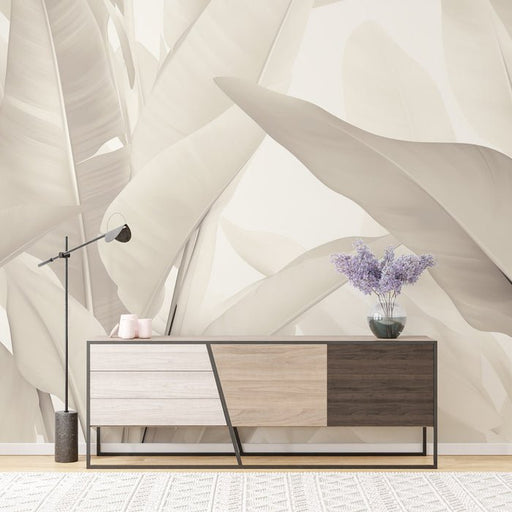 Plant Leaf Wallpaper Mural | Tropical Rainforest - Carving wallpaper