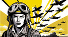 Pop Art Pilot Wallpaper Mural – Bold Black & Yellow Aviation Theme – High-Resolution Décor for Bedroom & Living Room