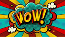Pop style WOW letter wallpaper mural game room trendy play area personalized decorative wall