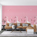 Powder Crane and dragonfly wallpaper mural | fresh and soft, warm atmosphere - Carving wallpaper
