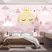 Princess Castle Wallpaper Mural | Sweet Decorative Wall in Children's Room Bedroom - dreamy moon sun princess crown wall decor for kids' room with castles