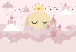 Princess Castle Wallpaper Mural | Sweet Decorative Wall in Children's Room Bedroom - dreamy princess moon castle scene for kids' room